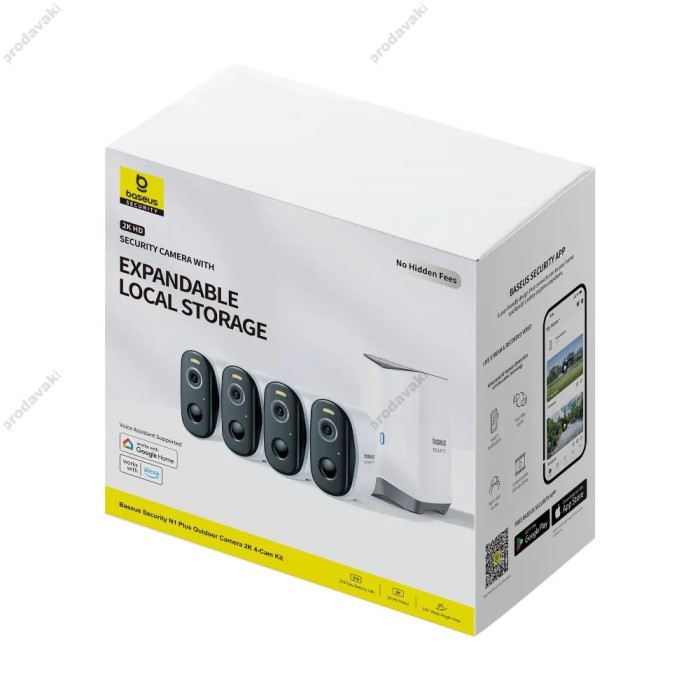 Камера відеоспостереження Baseus Security N1 Plus Outdoor Camera 2k 4-cam White S0TY012131