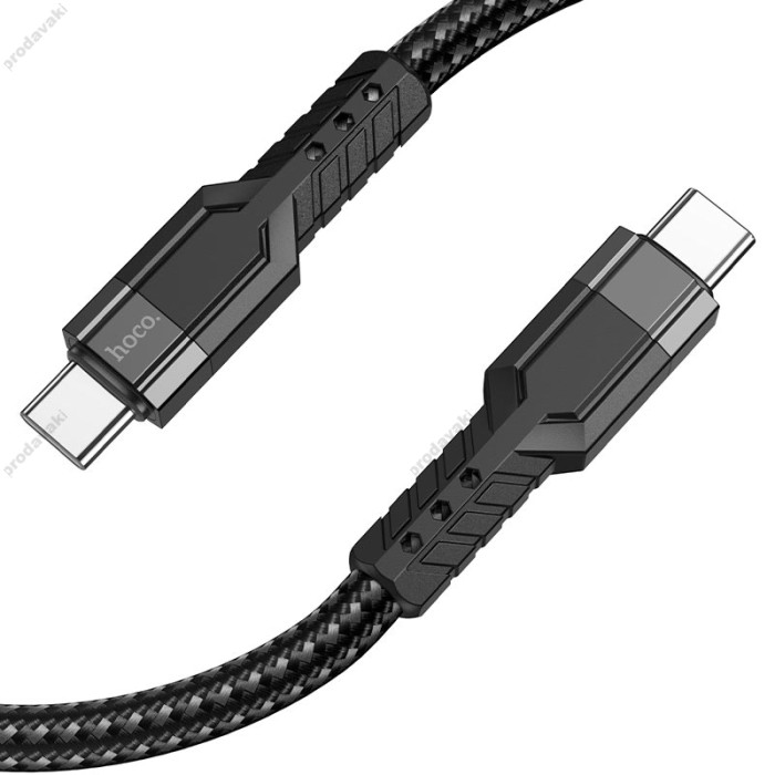 Кабель HOCO U110 charging data cable Type-C to Type-C 60W 3A 1.2m Black