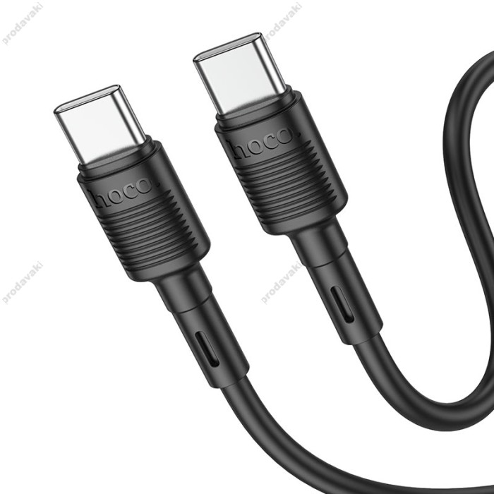 Кабель HOCO X83 Victory charging data cable Type-C to Type-C 60W 3A 1m Black
