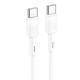 Кабель HOCO X83 Victory charging data cable Type-C to Type-C 60W 3A 1m White