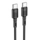 Кабель HOCO X83 Victory charging data cable Type-C to Type-C 60W 3A 1m Black