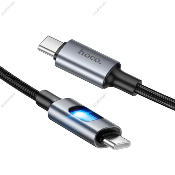 Кабель HOCO U144 New charging data cable Type-C to Type-C 60W 3A 1.2m Black