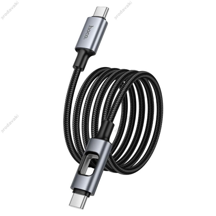Кабель HOCO U144 New charging data cable Type-C to Type-C 60W 3A 1.2m Black