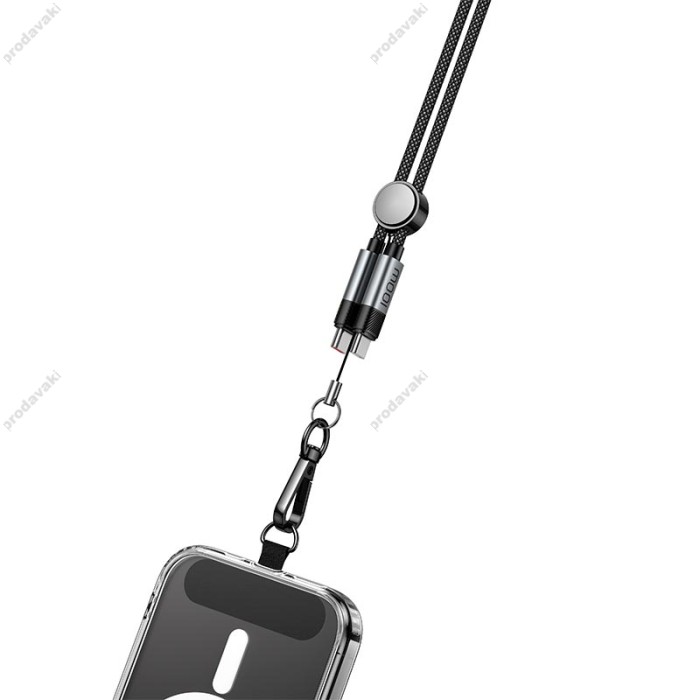 Кабель HOCO U145 charging data cable neck hanging with massager Type-C to Type-C 100W 5A 1.4m Black