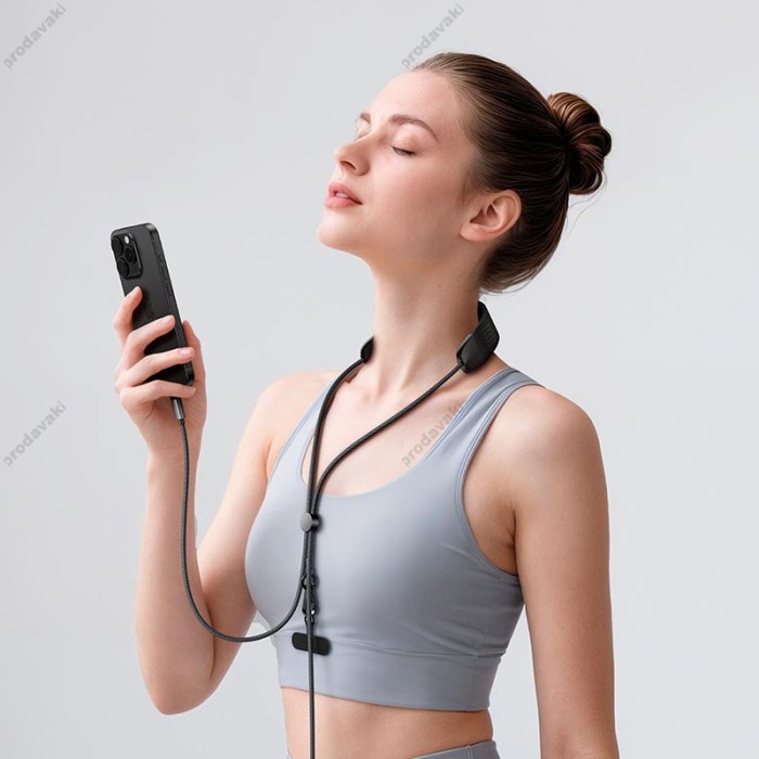 Кабель HOCO U145 charging data cable neck hanging with massager Type-C to Type-C 100W 5A 1.4m Black