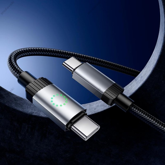 Кабель HOCO X117 Star charging data cable Type-C to Type-C 60W 3A 1m Black