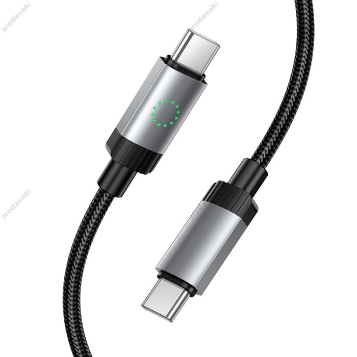 Кабель HOCO X117 Star charging data cable Type-C to Type-C 60W 3A 1m Black