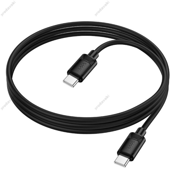 Кабель HOCO X122 Benefit silicone charging data cable Type-C to Type-C 60W 3A 1m Black