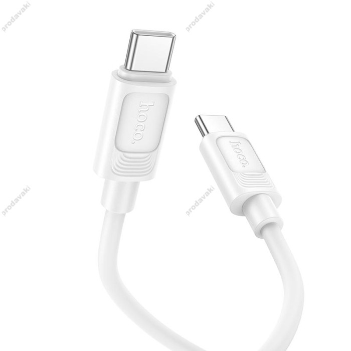 Кабель HOCO X122 Benefit silicone charging data cable Type-C to Type-C 60W 3A 1m White