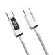 Кабель Veron CC12 Nylon LCD Cable Type-C to Type-C 60W 3A 2m White
