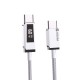 Кабель Veron CC12 Nylon LCD Cable Type-C to Type-C 60W 3A 2m White