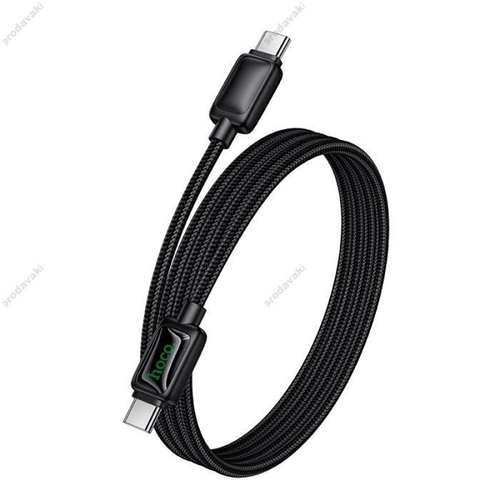 Кабель HOCO U146 Mundo charging data cable Type-C to Type-C 60W 3A 1.2m Black