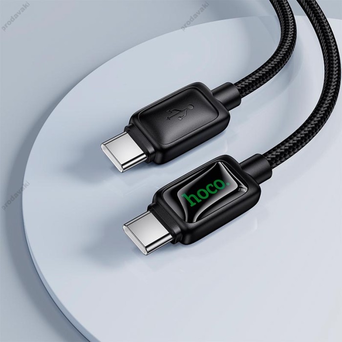 Кабель HOCO U146 Mundo charging data cable Type-C to Type-C 60W 3A 1.2m Black