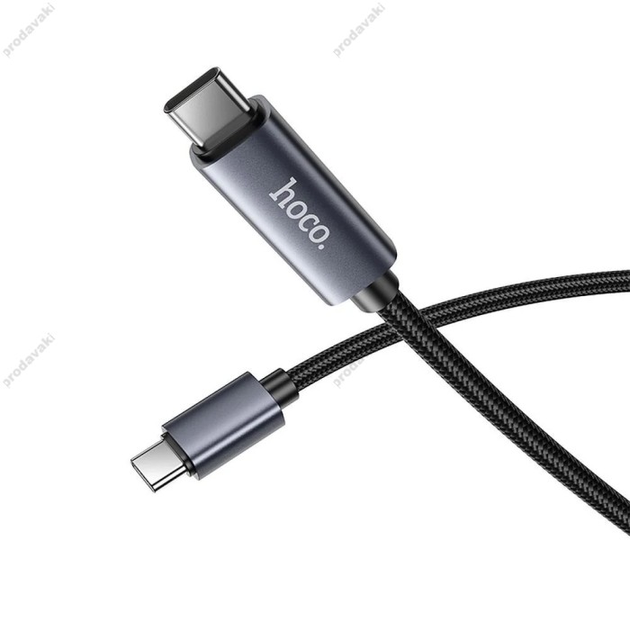 Кабель HOCO X112 Favor PD charging data cable with display Type-C to Type-C 60W 3A 1m Black