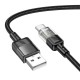 Кабель HOCO U129 transparent charging data cable USB to Type-C 3A 1.2m Black