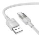Кабель HOCO U129 transparent charging data cable USB to Type-C 3A 1.2m Grey