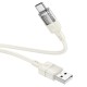 Кабель HOCO U129 transparent charging data cable USB to Type-C 3A 1.2m Beige