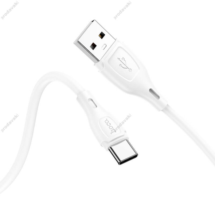 Кабель HOCO X61 Ultimate silicone charging data cable USB to Type-C 3A 1m White