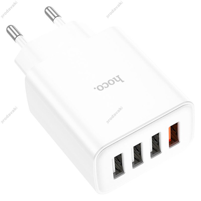 Мережевий зарядний пристрій HOCO C102A Fuerza four-port charger 28.5W White