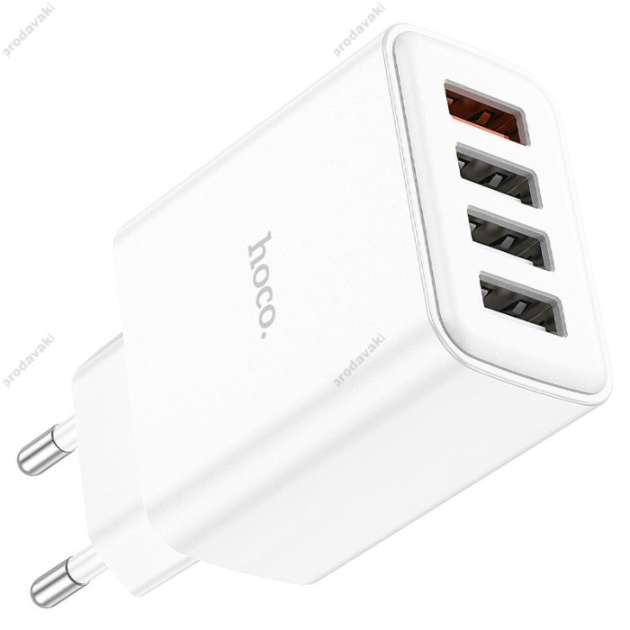 Мережевий зарядний пристрій HOCO C102A Fuerza four-port charger 28.5W White