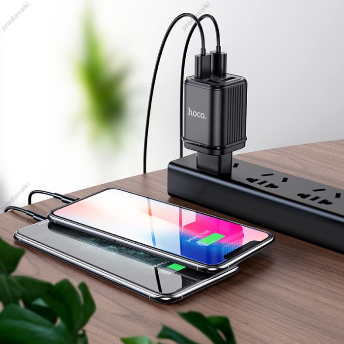 Мережевий зарядний пристрій HOCO C84A Resolute four-port charger 17W Black