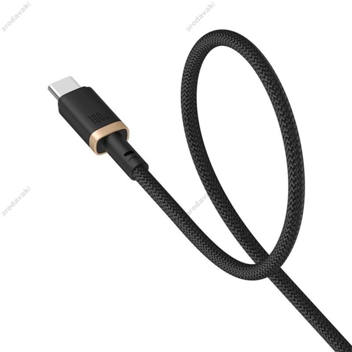 Кабель Baseus Dura Series Type-C to Type-C 100W 5A 2m Black-Gold P10377803U01-02