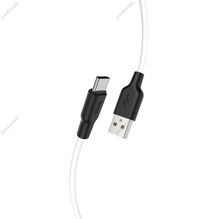 Кабель Hoco X21 Plus Silicone USB to Type-C 3A 2m Black-White