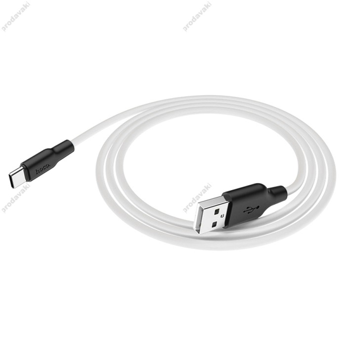 Кабель Hoco X21 Plus Silicone USB to Type-C 3A 2m Black-White