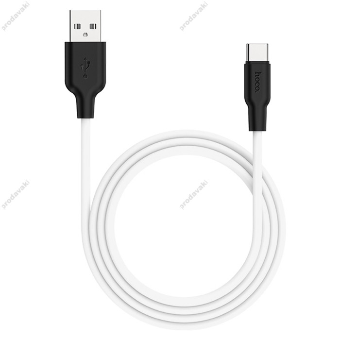 Кабель Hoco X21 Plus Silicone USB to Type-C 3A 2m Black-White