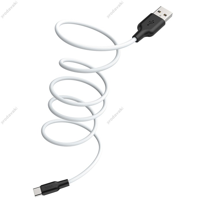 Кабель Hoco X21 Plus Silicone USB to Type-C 3A 2m Black-White