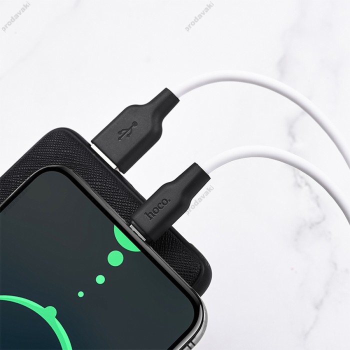 Кабель Hoco X21 Plus Silicone USB to Type-C 3A 2m Black-White