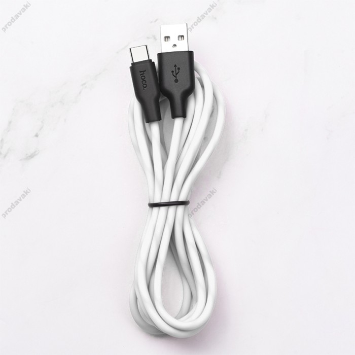 Кабель Hoco X21 Plus Silicone USB to Type-C 3A 2m Black-White