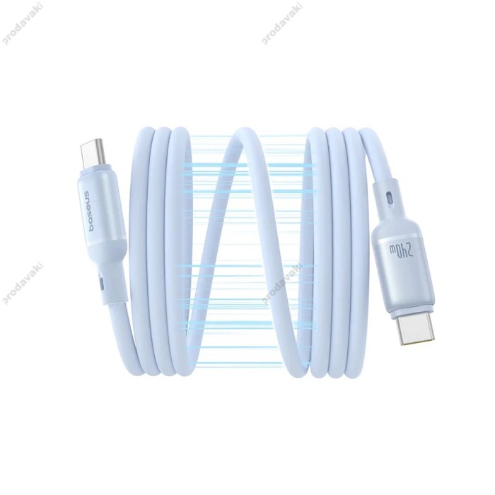 Кабель Baseus PicoGo Magnetic Liquid Silicone Type-C to Type-C 240W 5A 1m Blue P10376800311-00