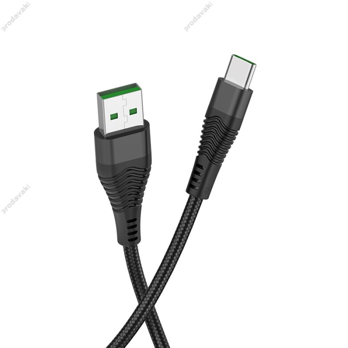 Кабель Hoco U53 Flash USB to Type-C 5A 1.2m Black