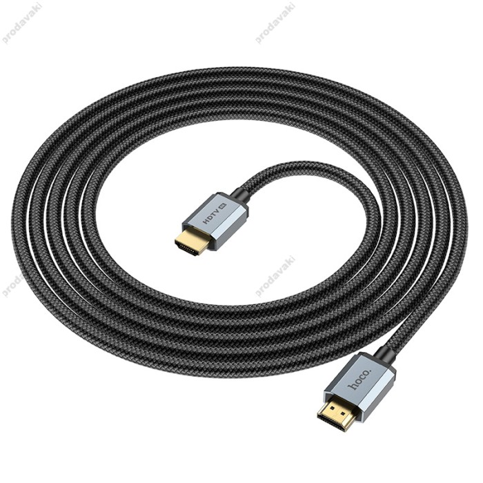 Кабель HOCO US03 Male to Male HD кабель HDMI to HDMI 2.0 4K 3m Black