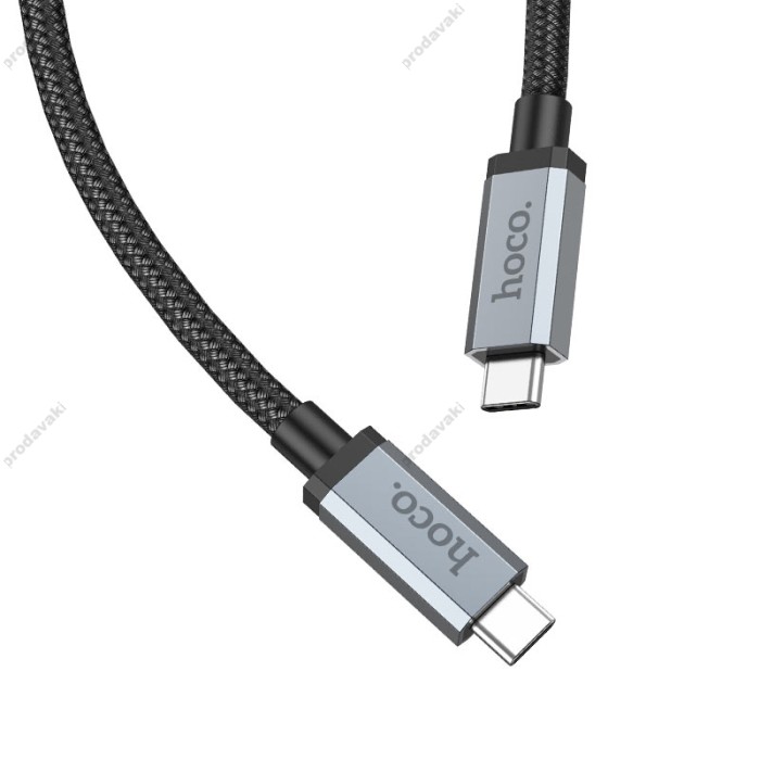 Кабель HOCO US06 HD high speed data cable USB3.2 20Gbps Type-C to Type-C 100W 5A 2m Black