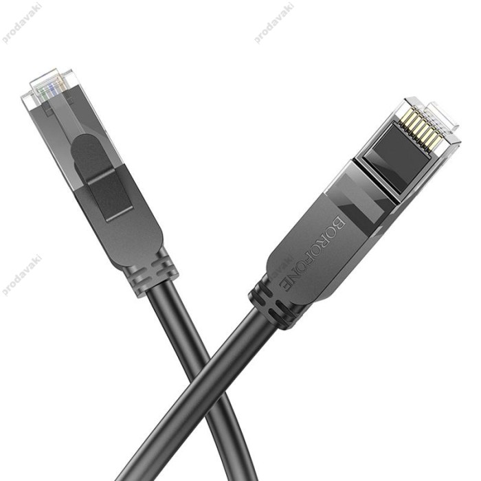 Інтернет кабель (Патч-корд) BOROFONE BUS01 Gigabit network cable CAT6 1Gbps 3m Black