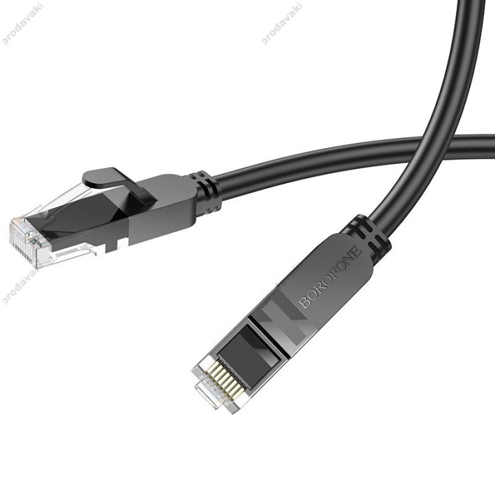 Інтернет кабель (Патч-корд) BOROFONE BUS01 Gigabit network cable CAT6 1Gbps 3m Black