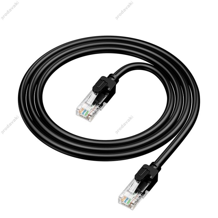 Інтернет кабель (Патч-корд) HOCO US14 Gigabit network cable CAT6 1Gbps 1m Black