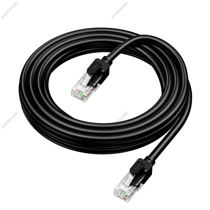 Інтернет кабель (Патч-корд) HOCO US14 Gigabit network cable CAT6 1Gbps 3m Black