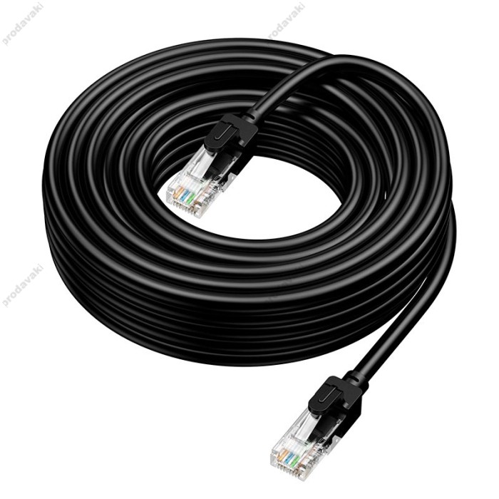 Інтернет кабель (Патч-корд) HOCO US14 Gigabit network cable CAT6 1Gbps 8m Black