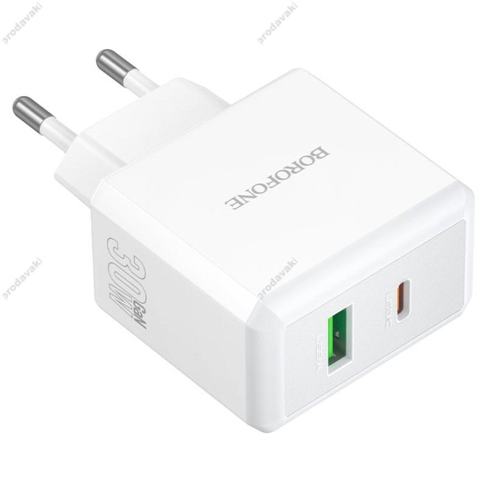Мережевий зарядний пристрій BOROFONE BA113A Energy charger 30W White