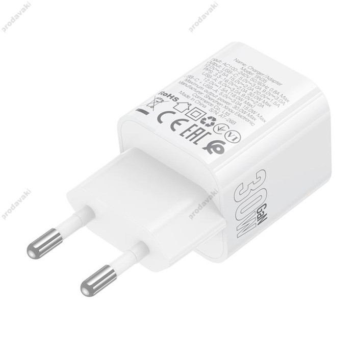 Мережевий зарядний пристрій BOROFONE BN35 Mini charger 30W White
