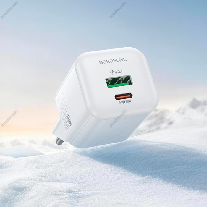 Мережевий зарядний пристрій BOROFONE BN35 Mini charger 30W White