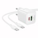 Мережевий зарядний пристрій BOROFONE BN35 Mini charger Type-C to Type-C cable 30W White