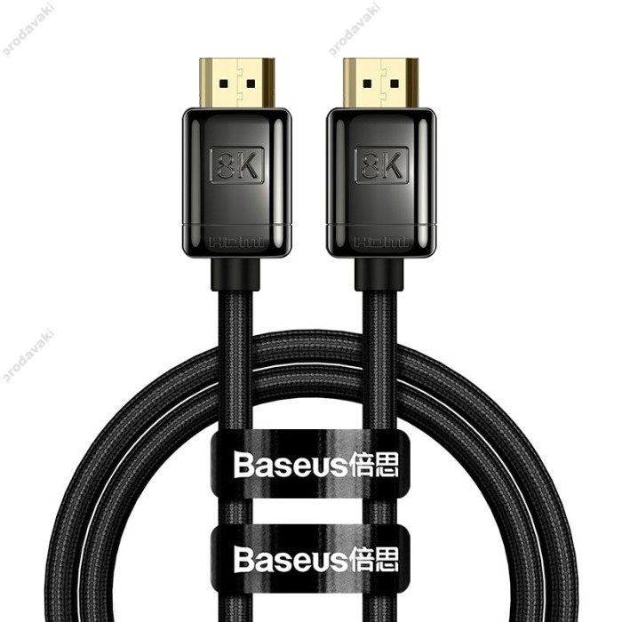 Кабель Baseus High Definition Series Adapter Cable (Zinc alloy) HDMI to HDMI 2.1 8K 1m Black WKGQ000001