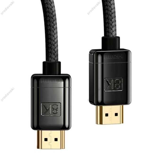 Кабель Baseus High Definition Series Adapter Cable (Zinc alloy) HDMI to HDMI 2.1 8K 1m Black WKGQ000001