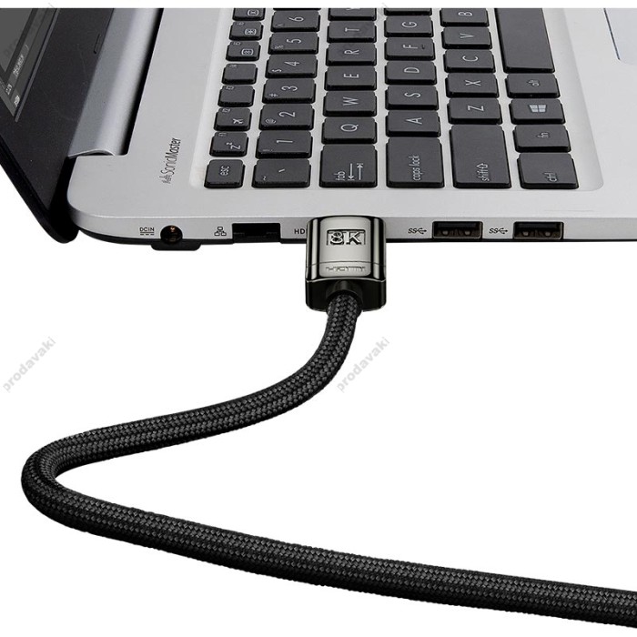 Кабель Baseus High Definition Series Adapter Cable (Zinc alloy) HDMI to HDMI 2.1 8K 1m Black WKGQ000001
