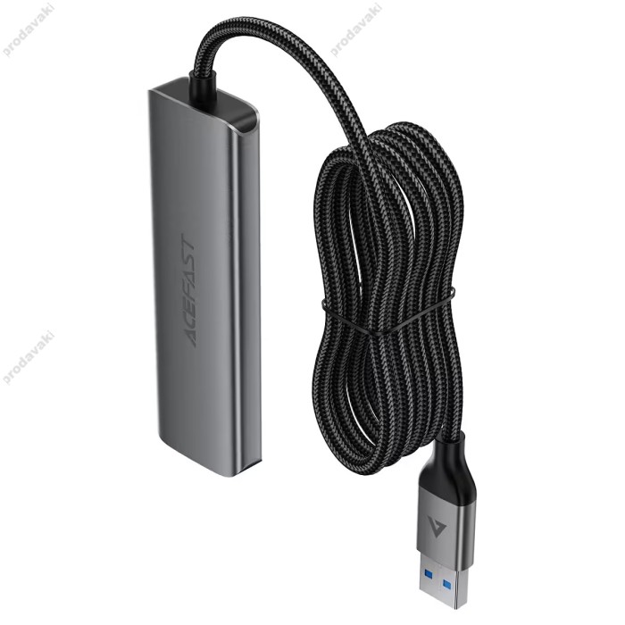 USB-Хаб ACEFAST J17 Multifunction Adapter 4в1 USB to 4xUSB 3.0 Grey
