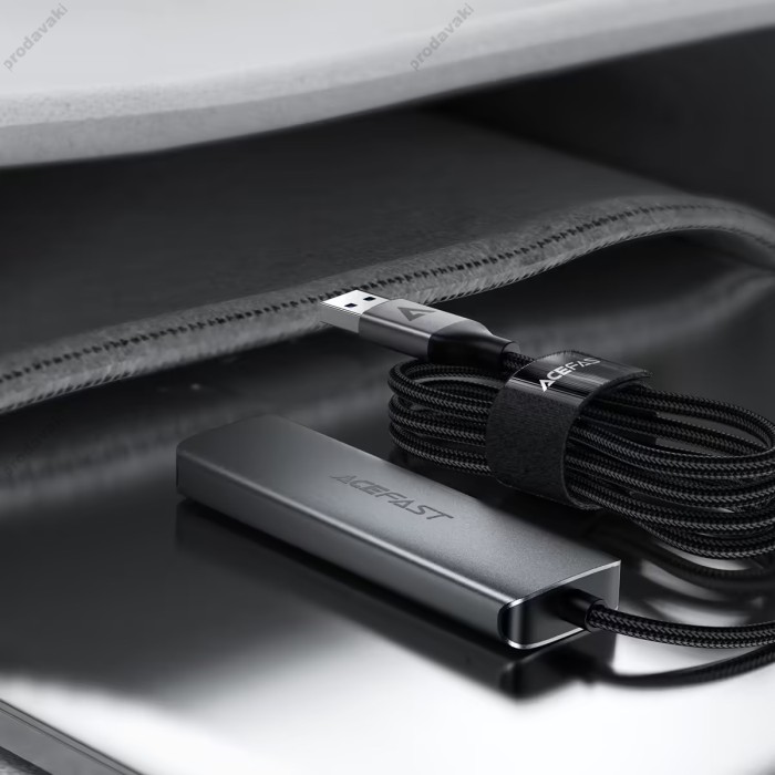 USB-Хаб ACEFAST J17 Multifunction Adapter 4в1 USB to 4xUSB 3.0 Grey
